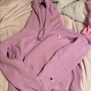pink champion hoodie